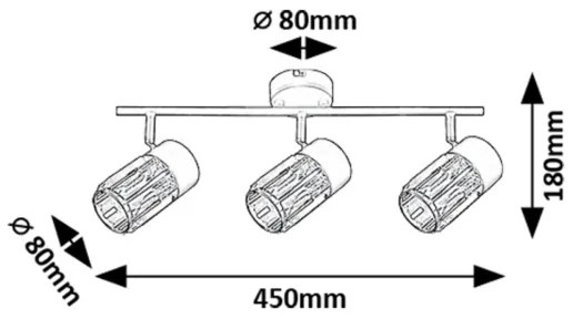 Rabalux 73061 - Bodové svietidlo VENARO 3xE14/15W/230V