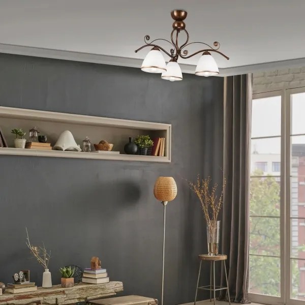 Brilagi - LED Prisadený luster ANTICO 3xE27/60W/230V bronz patina