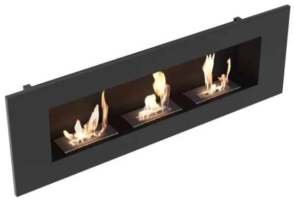 Kratki DELTA3/TUV - Vstavaný BIO krb DELTA3 40x120 cm 3x1,1kW čierna