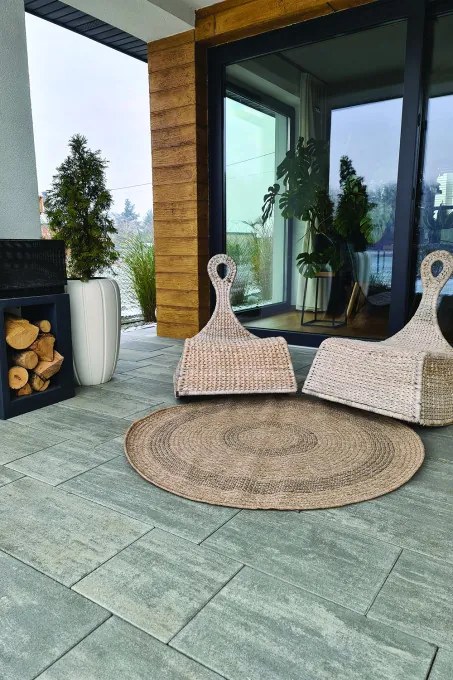 Koberec Indiana 08866A JUTE / BLACK kruh