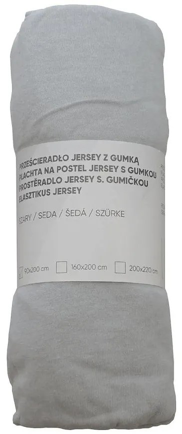 Prestieradlo jersey s gumkou šedé 160x200