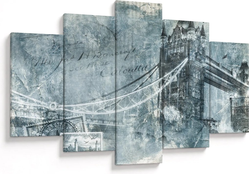 Obraz - Tower Bridge v chladných tónoch (150x105 cm)