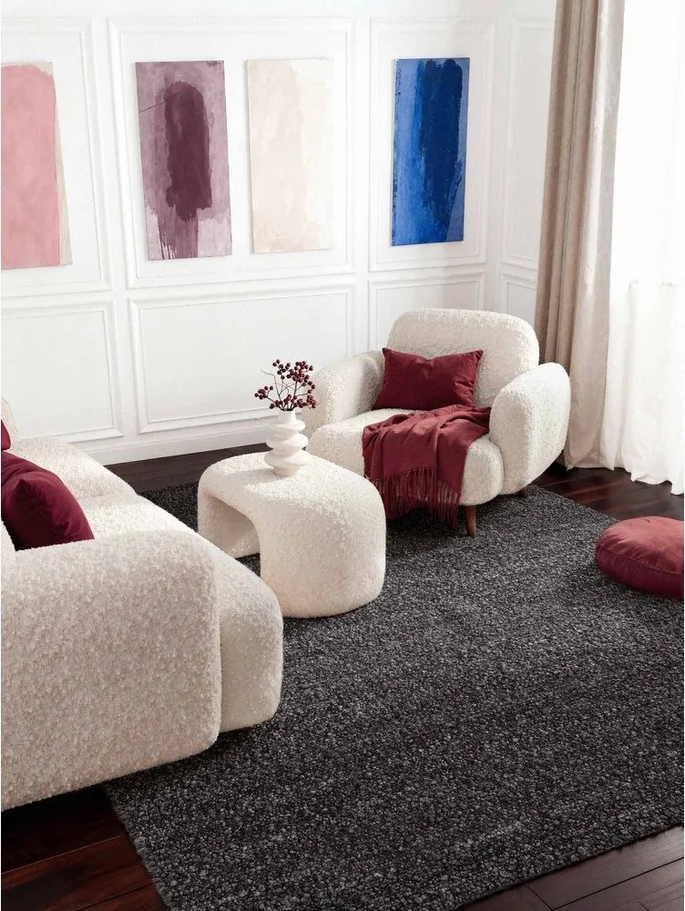 Tmavosivý ručne tkaný koberec z materiálu buklé 160x230 cm Notting Hill Portobello – Ted Baker