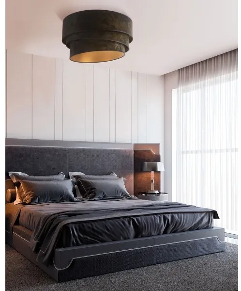 Duolla - Stropné svietidlo DEVON 1xE27/40W/230V pr. 45 cm čierna/zlatá