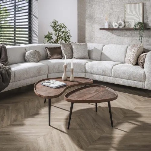 Konferenčný stôl 30-17 Carve 2-set Drevo Acacia - Komfort-nábytok