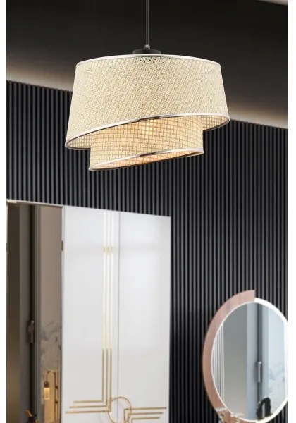 Závesné svietidlo na lanku BARETTE 1xE27/60W/230V krémová/lesklý chróm