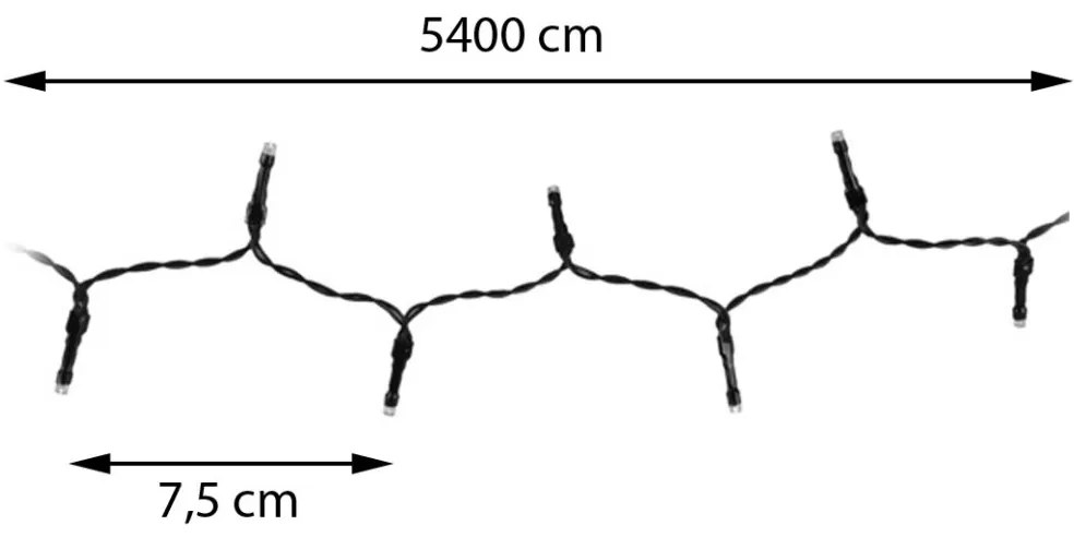 Vánoční světelný LED řetěz Decor 5,4 m studená bílá