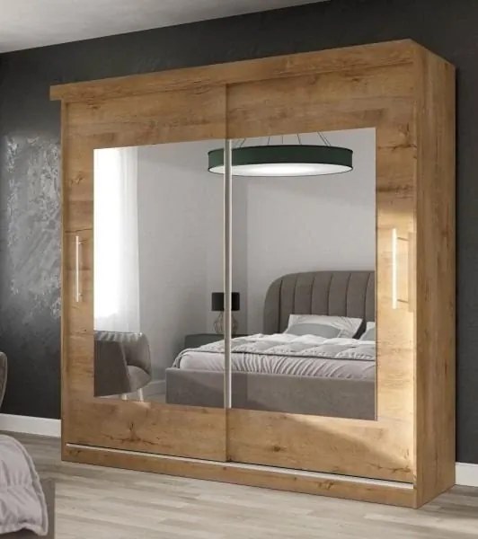 Šatníková skriňa Sino 203 dub tmavý, dub lefkas tmavý