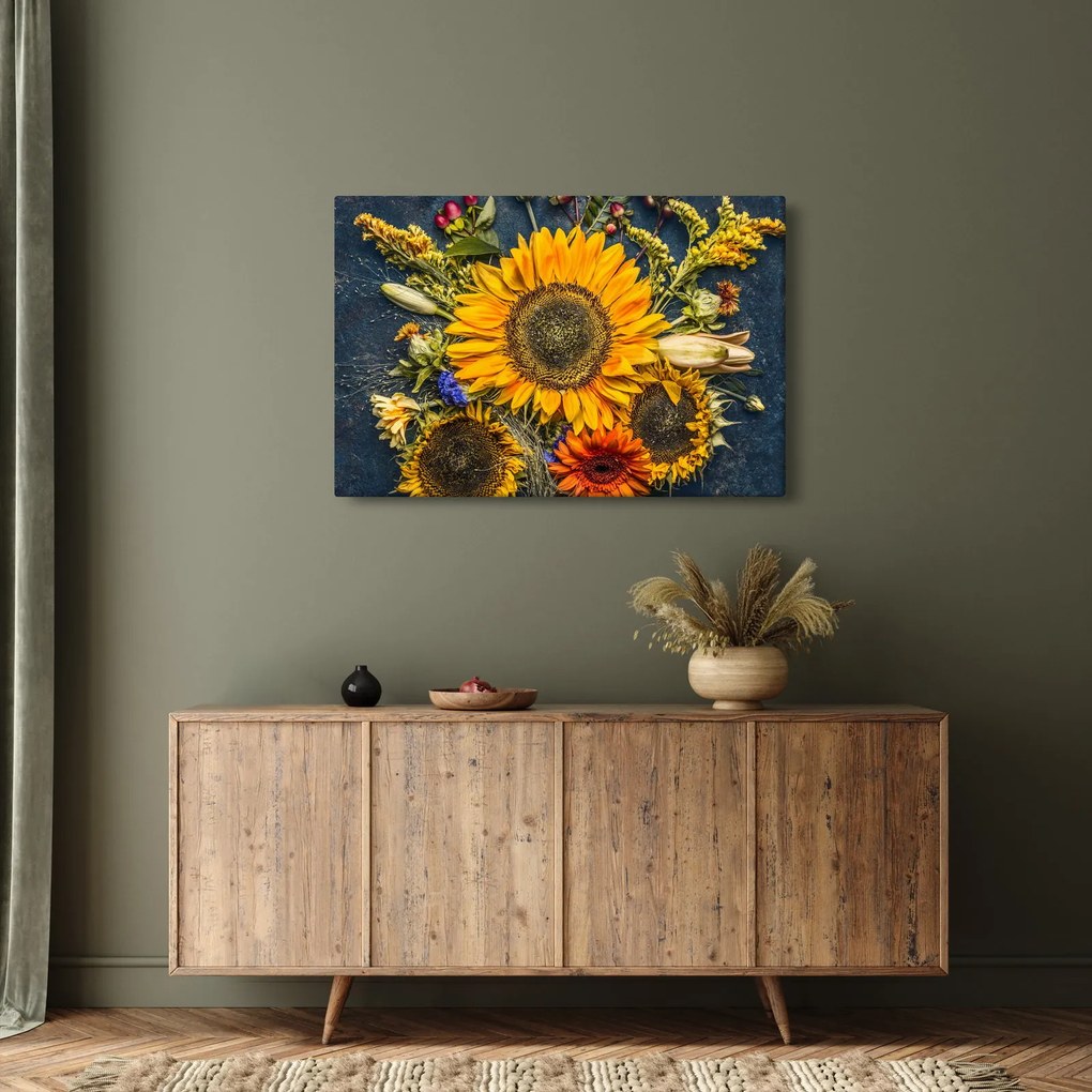 Obraz - Jesenné kvety (90x60 cm)