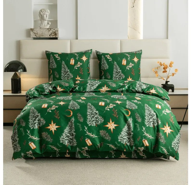 Obliečky z mikrovlákna GREEN CHRISTMAS zelené Rozmer obliečky: 70 x 90 cm | 140 x 200 cm
