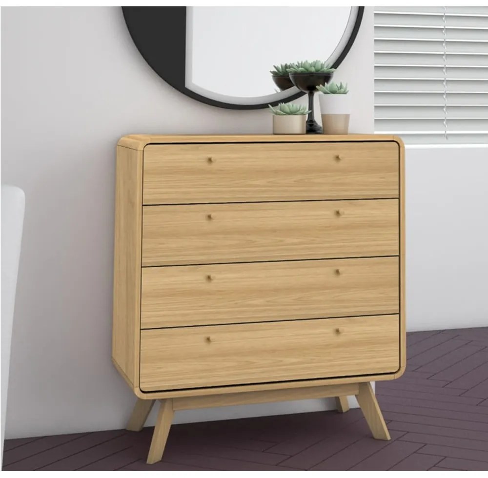 Vysoká komoda v dekore duba v prírodnej farbe 80x88 cm Cassie - Støraa