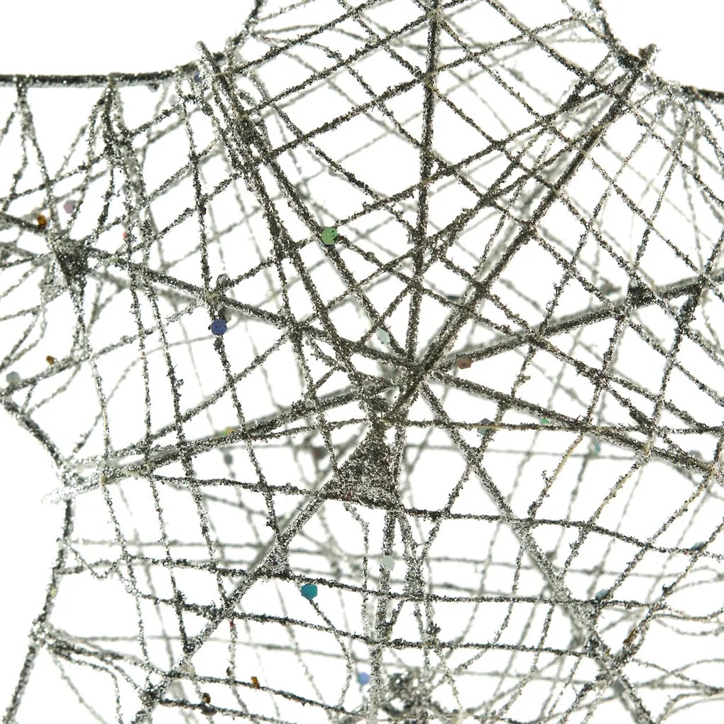 DECOLED Hviezda na vrchole stromu, striebro, 24 x 36 cm