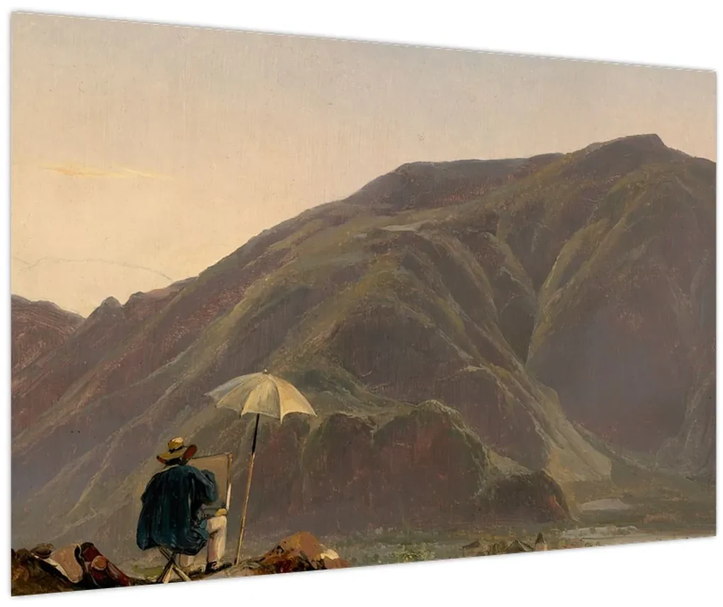 Obraz - Jules Coignet, View of Bozen with a Painter, reprodukcia (90x60 cm)