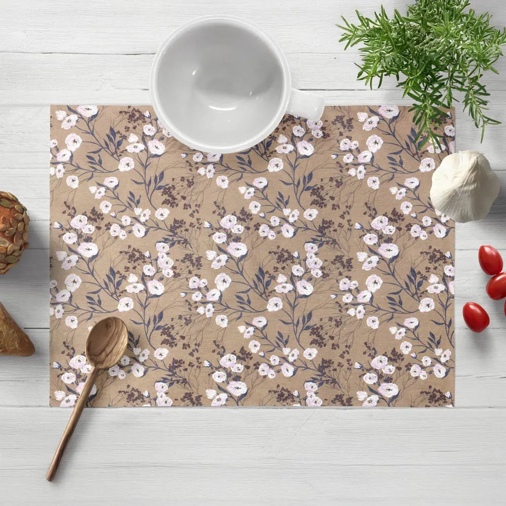 Biante Dekoračné prestieranie na stôl PML-036 Popínavé kvety na hnedom 30x40 cm