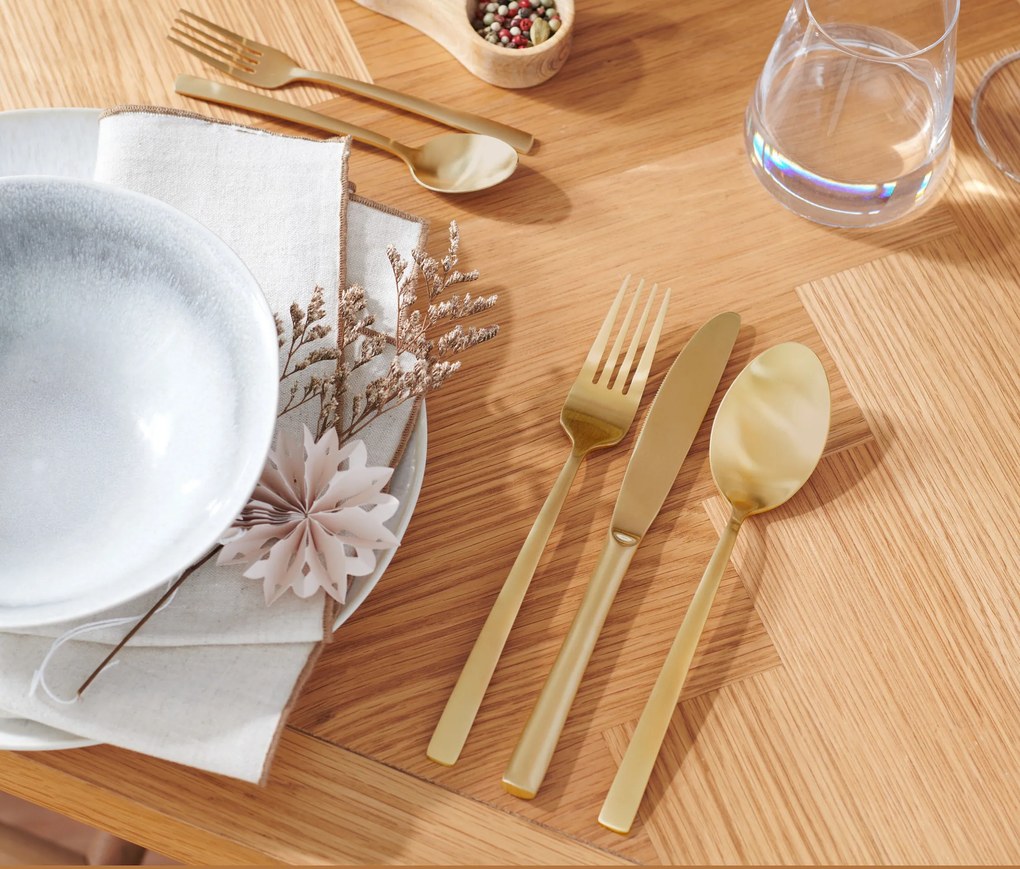 Príbor, 20-dielna súprava, zlatá farba šampanského