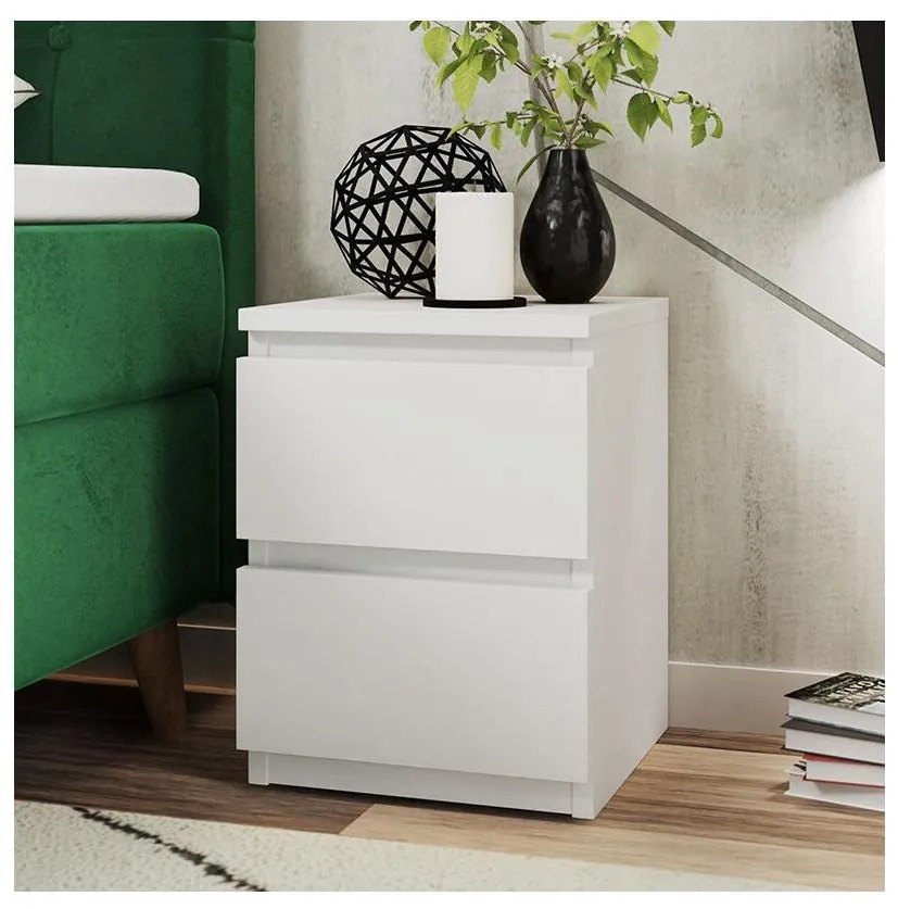 Nočný stolík MALWA 40x40 cm matná biela