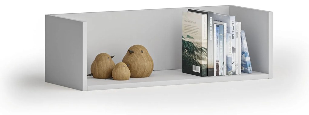 Nástenná polica PRIMO s bočnicami, 800 x 310 x 250 mm, sivá