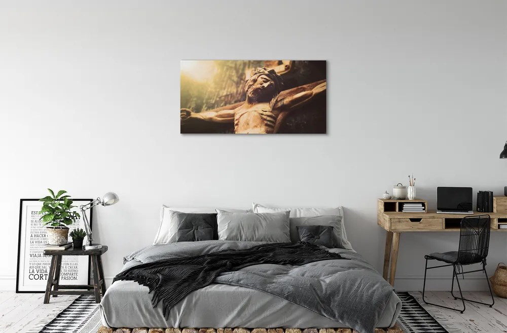 Obraz na plátne Ježiš z dreva 140x70 cm