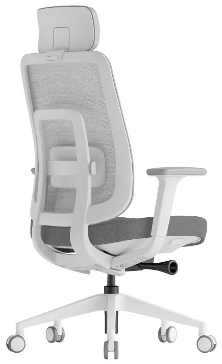 Kancelárska ergonomická stolička K42 White — sieť, látka, biela / viac farieb Modrá