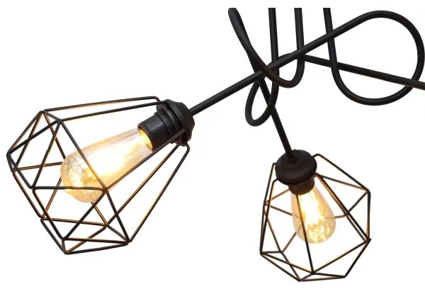 Prisadený luster KARO 3xE27/15W/230V čierna