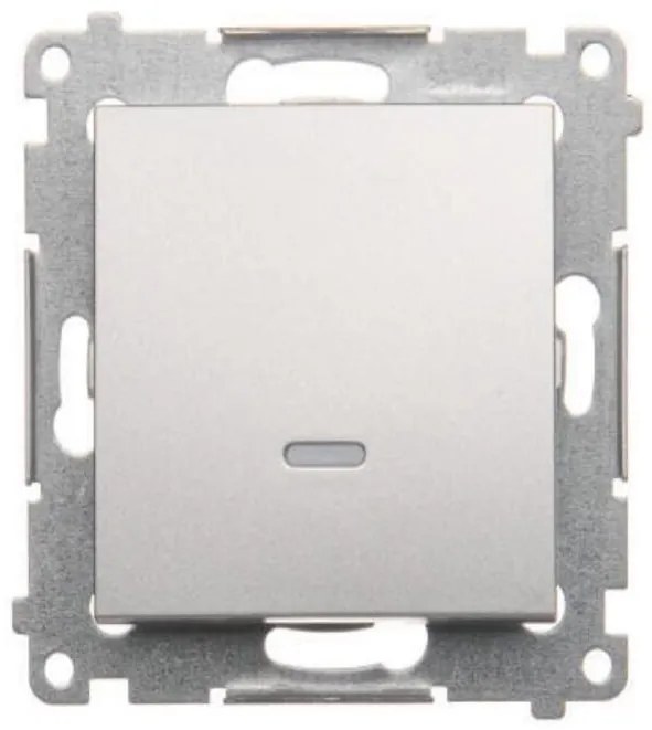 DW1L/43 Jednopólový vypínač s podsvietením strieborný mat