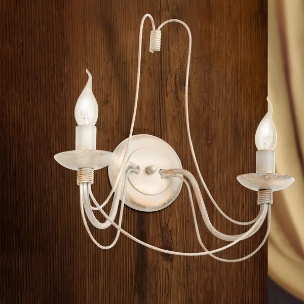 Orion WA 2-809/2 - Nástenná lampa VELA 2xE14/40W/230V biela/zlatá/patina