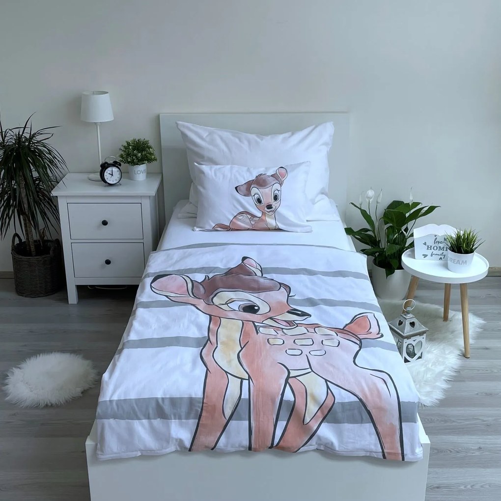 Jerry Fabrics Obliečky do postieľky 100x135 + 40x60 cm - Bambi Stripe