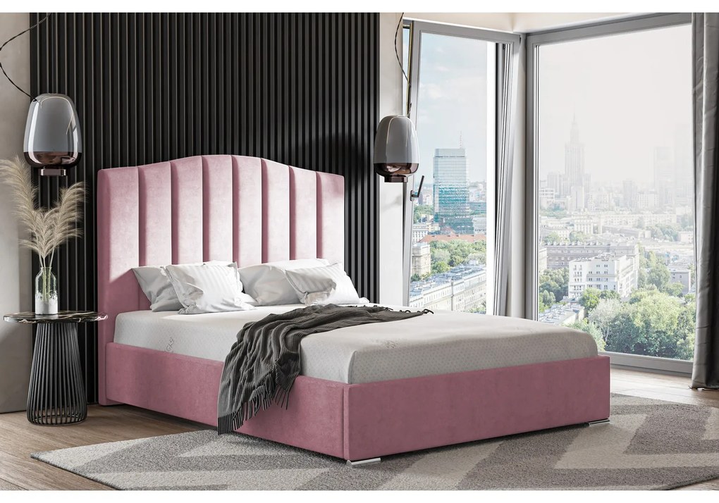 Posteľ HOLDEN 21 STANDARD 120x200 cm - strieborné nohy Zelená