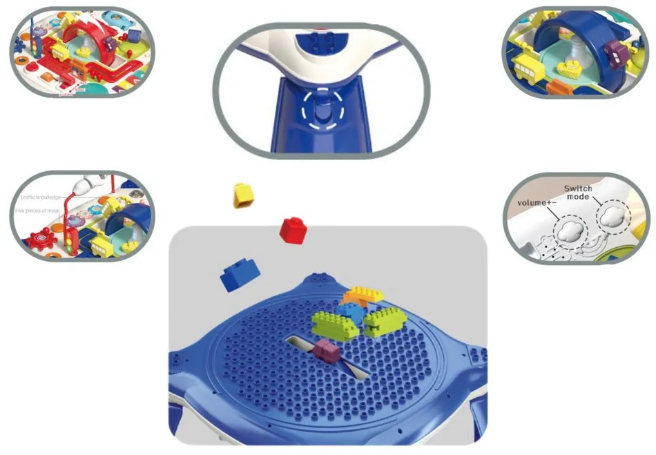 Lean Toys Interaktívny vzdelávací stolík - modrý