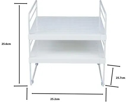 ADEO Prídavná 3 poschodová polica, 2 nastaviteľné poličky, biela 26-40x26x26