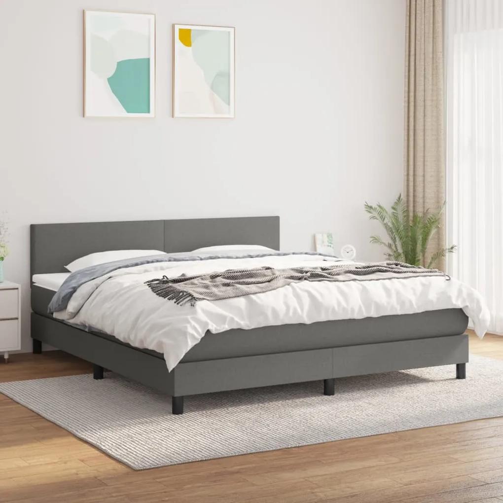 Boxspring posteľ s matracom tmavosivá 180x200 cm látka 3139914