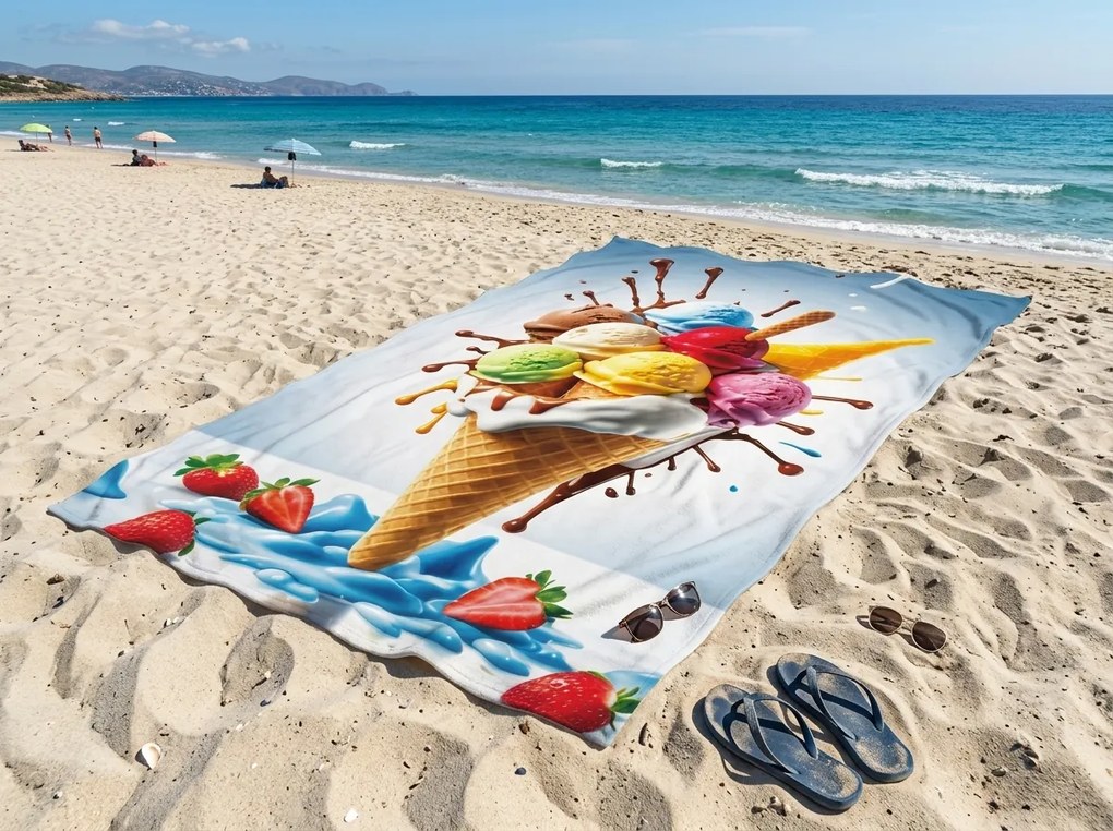 Rýchloschnúca XXL plážová osuška DOLCINO farebná 150 x 210 cm, 100% mikrovlákno