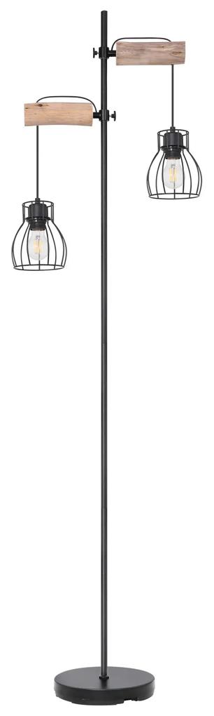 GLOBO Stojacia lampa v škandinávskom štýle MINA, 2xE27, 40W
