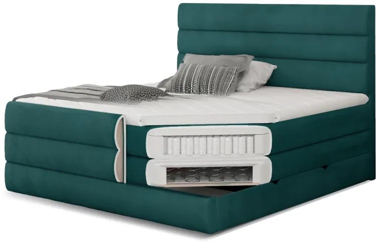 Kontinentálna boxspring posteľ Carmen, biela 160x200cm (Soft 17, Cand 13)