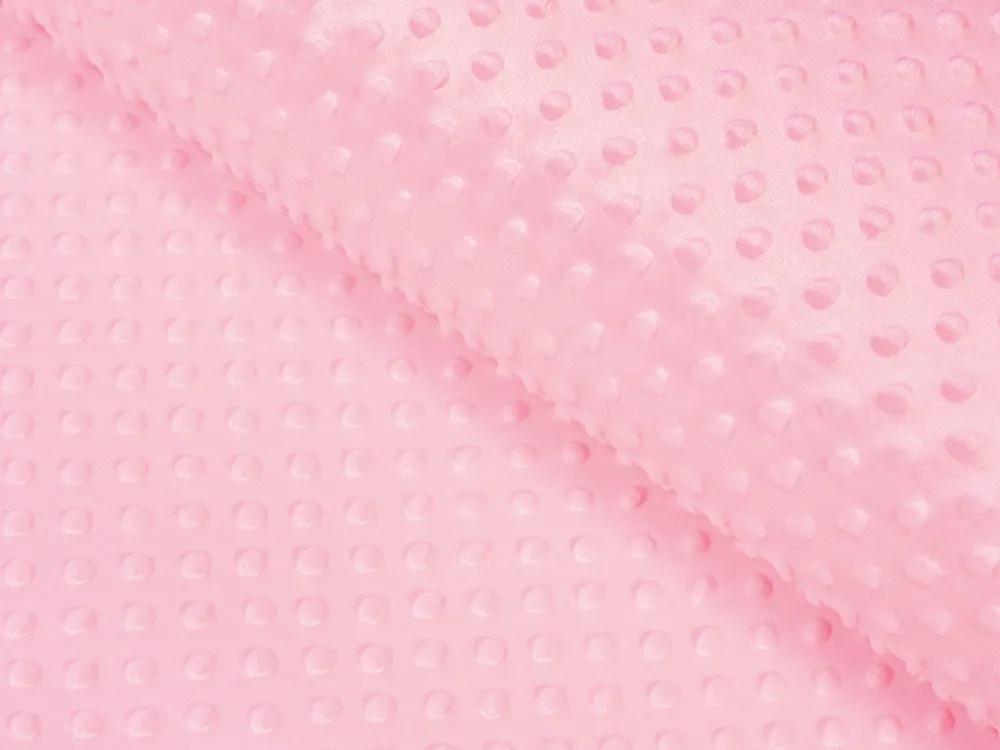 Biante Detské posteľné obliečky do postieľky Minky 3D bodky MKP-035 Svetlo ružové Do postieľky 90x140 a 50x70 cm