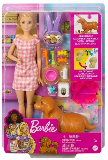Barbie Bábika so psíkmi/mačacím oblečením (so psom a šteniatkami)  (100396192)