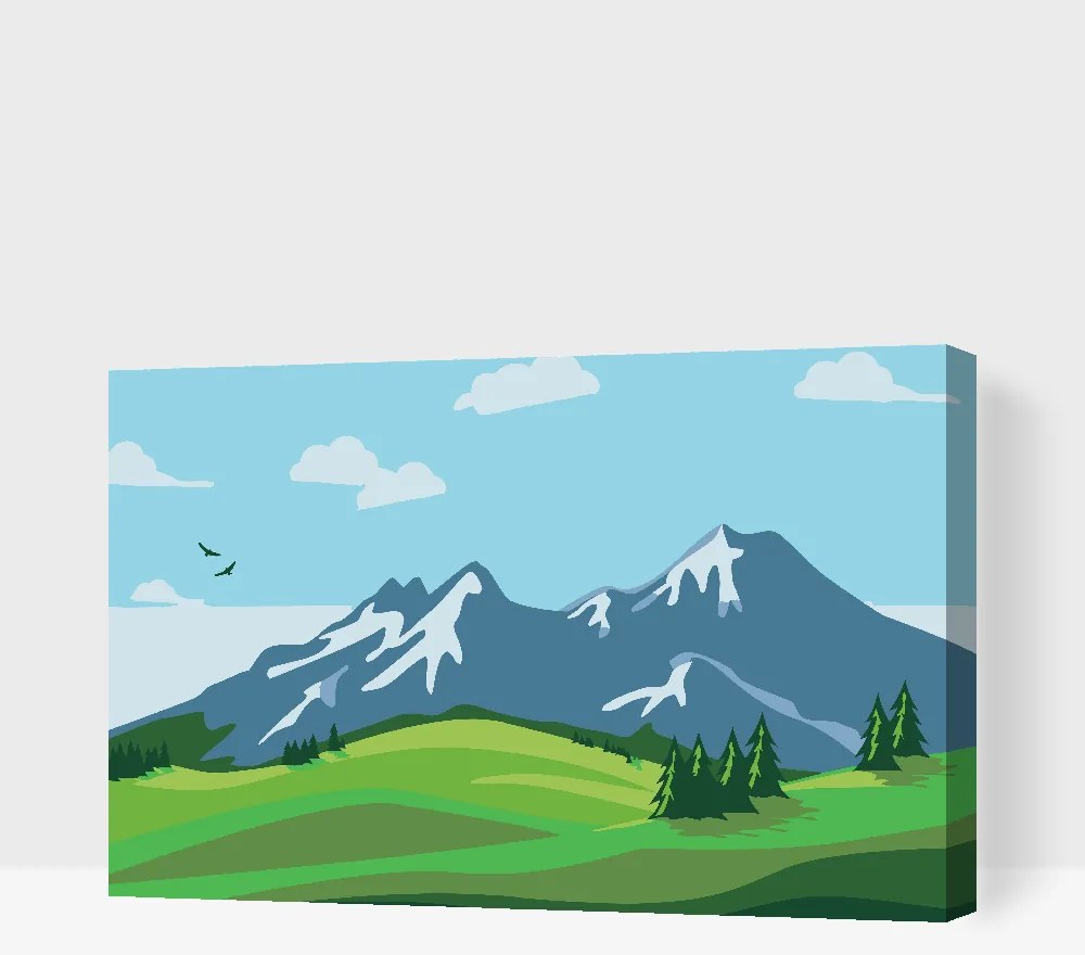 Gario Maľovanie podľa čísel Maľované hory Rozmery: 60 x 40 cm, Rámovanie: Iba zrolované plátno