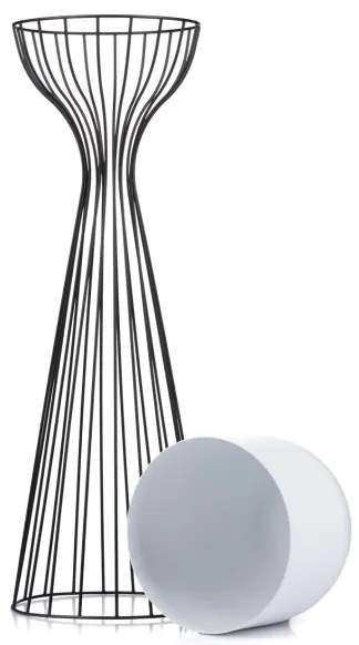 Kovový kvetináč LOFT 68x20 cm čierna/biela