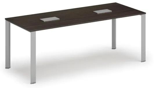 Stôl INFINITY 2000 x 900 x 750, wenge + 2x stolná zásuvka TYP IV, strieborná