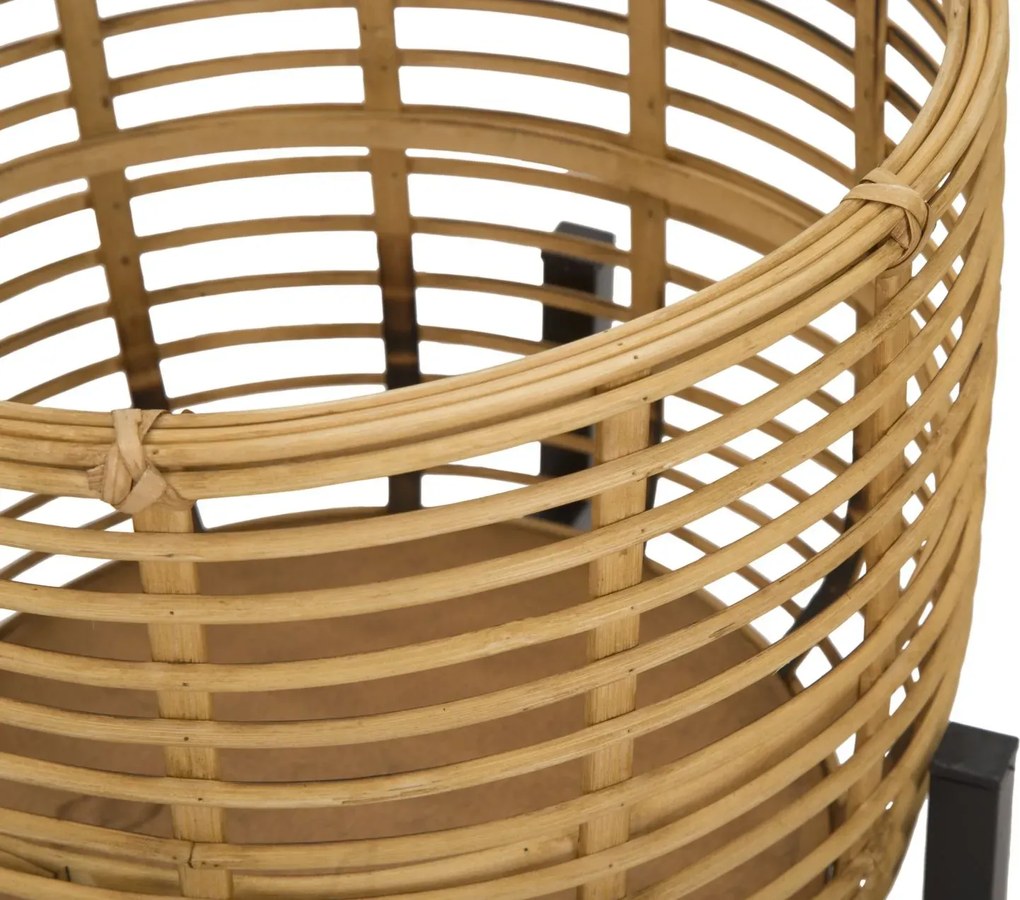 Sada 2 ks stojanů na květiny Rattan zlatá