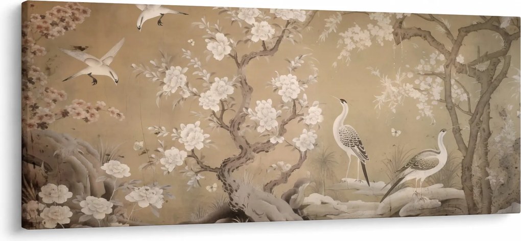 Obraz - Kreslená japonská krajina (120x50 cm)