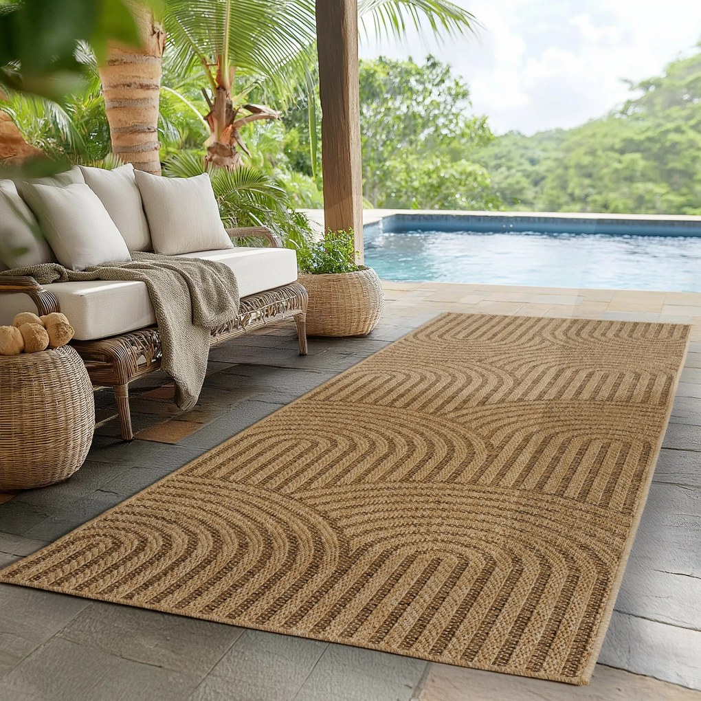 Ayyildiz, Kusový koberec Timber 1401 beige - na von aj na doma, 160x230, béžová, chodba / predsieň