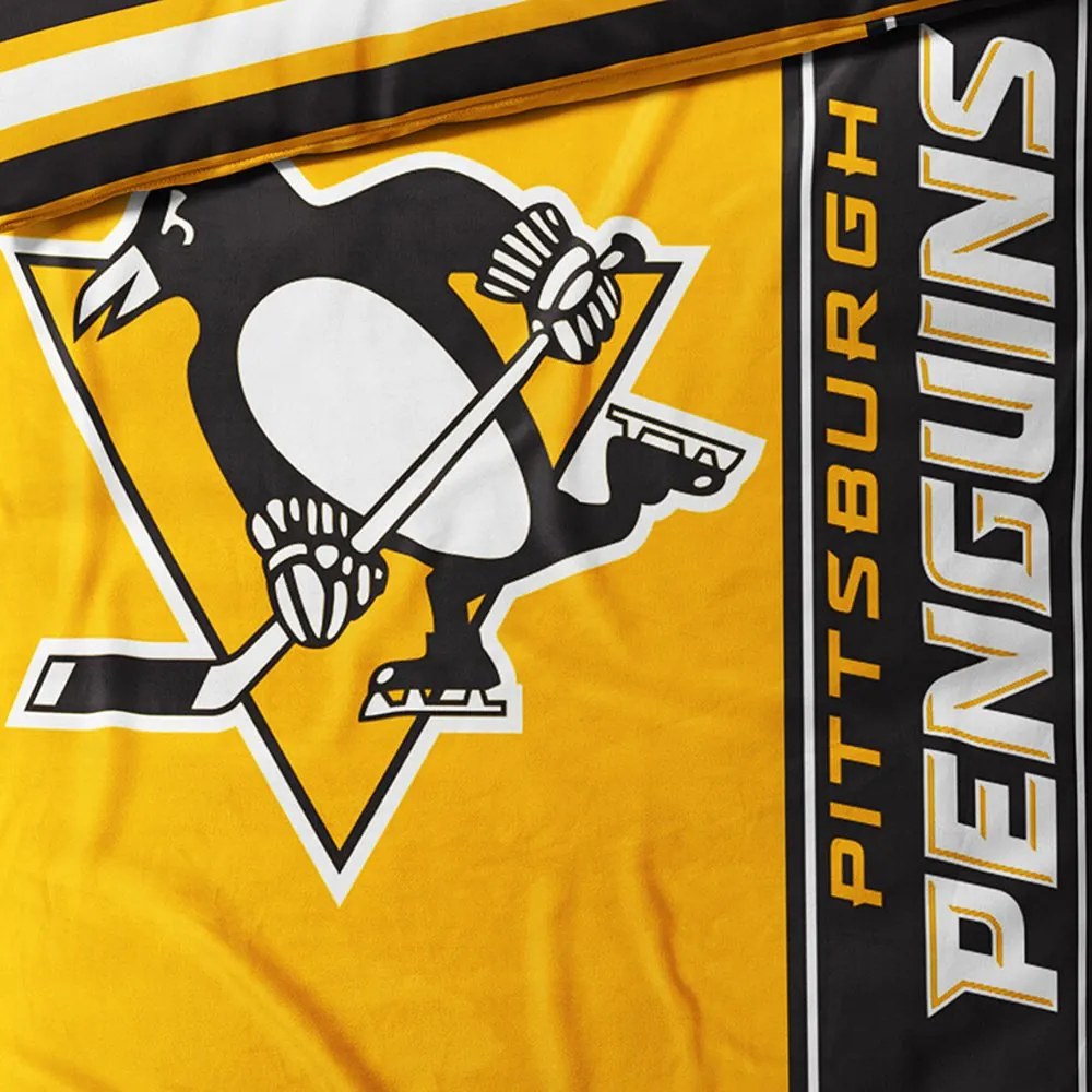 Mikroplyšové posteľné obliečky NHL Pittsburgh Penguins - 70 x 90 cm + 140 x 200 cm