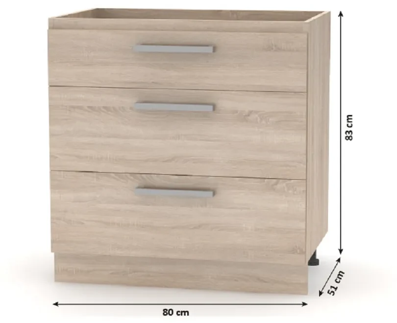 Kondela Spodná skrinka 80, dub sonoma, NOVA PLUS NOPL-064-0S