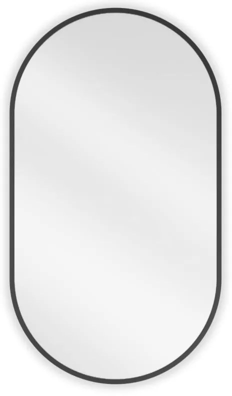 Mexen Loft, oválne kúpeľňové zrkadlo 80 x 45 cm, farba rámu čierna matná, 9851-080-045-000-70