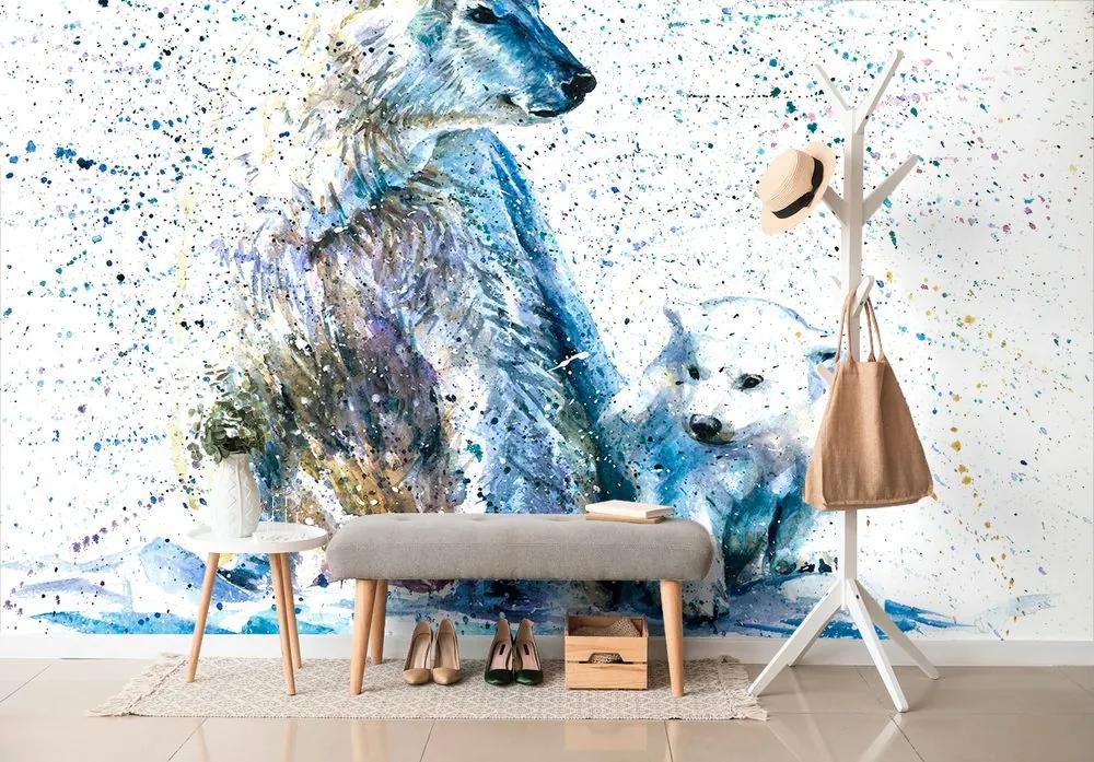 Samolepiaca tapeta maľba polárnych medveďov