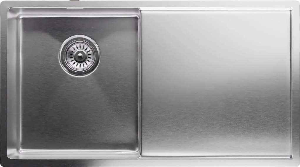 Klarstein TitanSteel kuchynský drez s odkvapkávačom, 79 x 44 cm, nehrdzavejúca oceľ, odolný voči poškriabaniu, odolný voči teplu