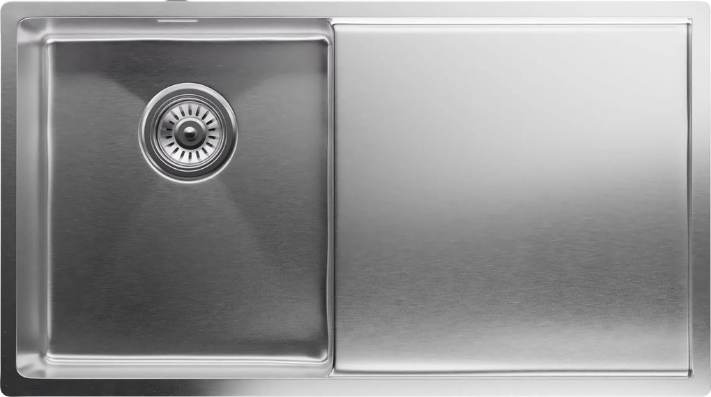 Klarstein TitanSteel kuchynský drez s odkvapkávačom, 79 x 44 cm, nehrdzavejúca oceľ, odolný voči poškriabaniu, odolný voči teplu