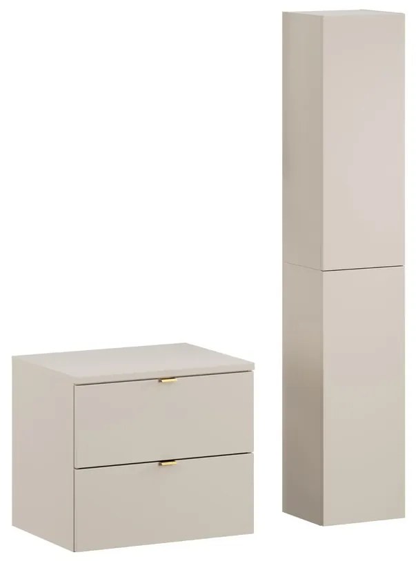 Kúpeľňová zostava Dalia Cashmere s doskou a skrinkami 60 cm kašmírová
