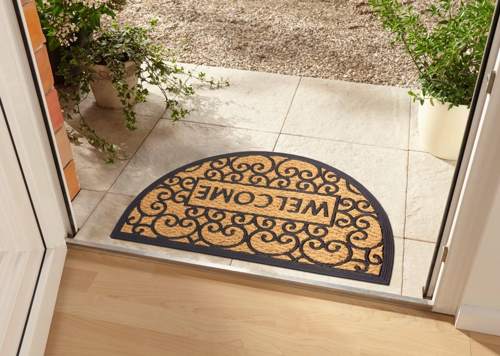 Hanse Home, Rohožka Mix Mats Cocos 105557 - na von aj na doma, 45x75 půlkruh, hnedá, chodba / predsieň